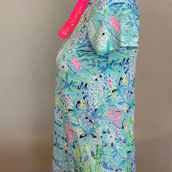 Lilly Pulitzer "Lilly Loves Texas" Etta v-neck top Ladies XXS - NWT - Picture 10 of 10